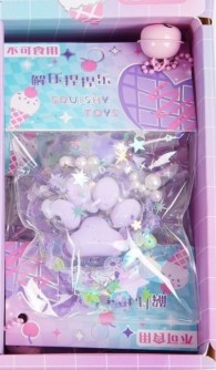 Мялка - антистресс «Таба ЛАПКА с блёстками», фиолетовая, 9 х 15 см (УЦЕНКА)