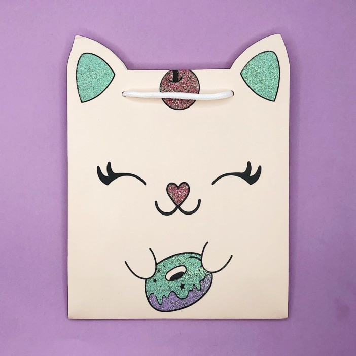 Подарочный пакет "Donut cat" (24*21*8) 