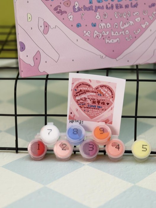 Картина по номерам на подрамнике Draw Me! «Heart with text», (20*20 см) 