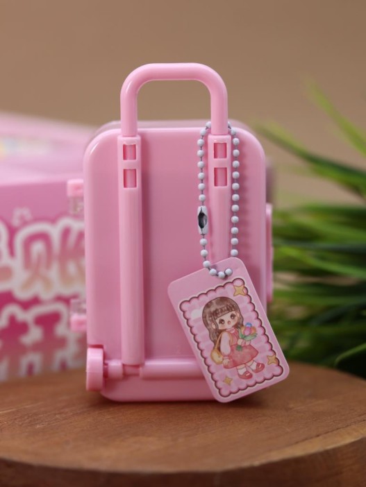 Канцелярский набор DIY в шкатулке &quot;Suitcase&quot;, pink, шоу-бокс 16 шт. 