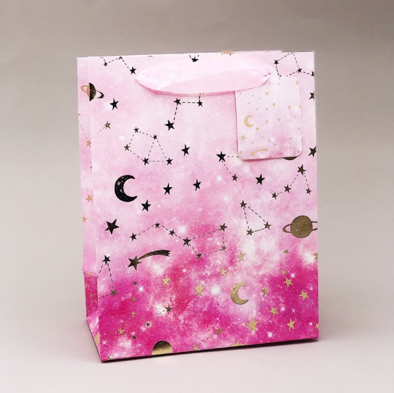 Пакет подарочный (S) &quot;Starry sky&quot;, blue 