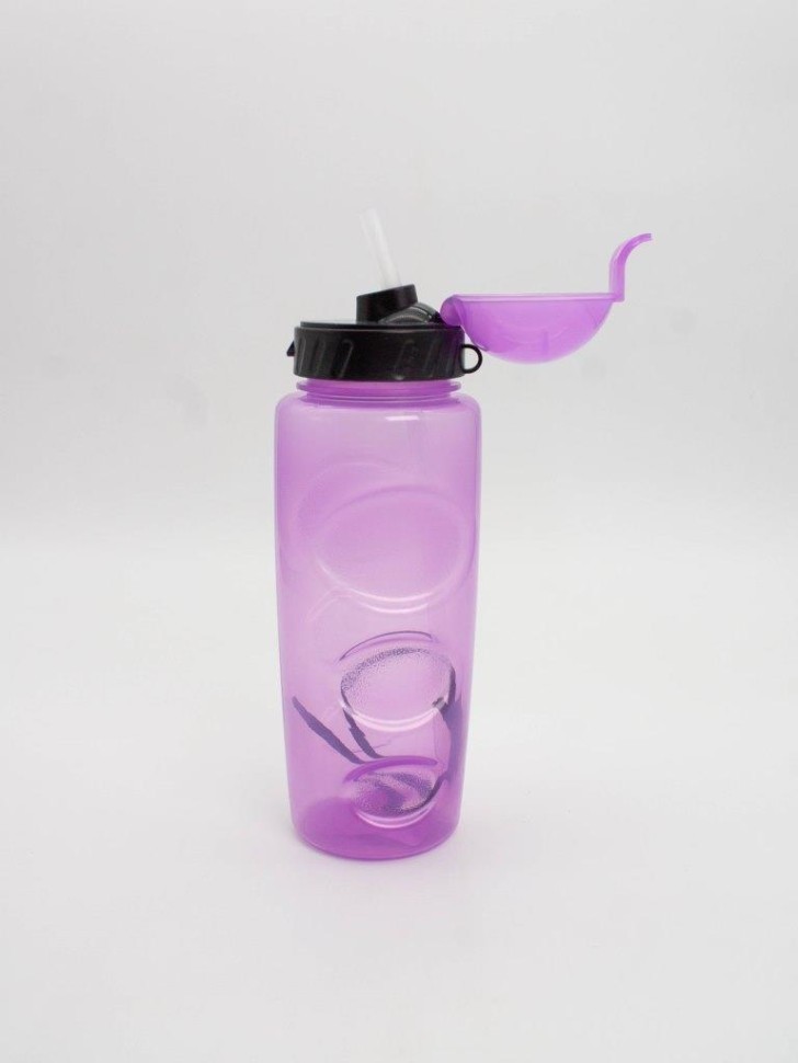 Бутылка "Movement life" с трубочкой, purple (500 ml)