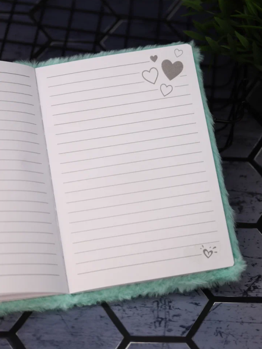 Блокнот плюшевый &quot;Beautiful unicorn&quot;, green mix, 15х21 см, плотность 80 гр. 