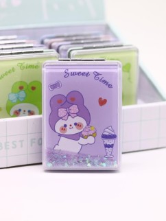 Зеркало шейкер раскладное &quot;Sweet Time Rabbit&quot;, фиолетовое, 8*6 см