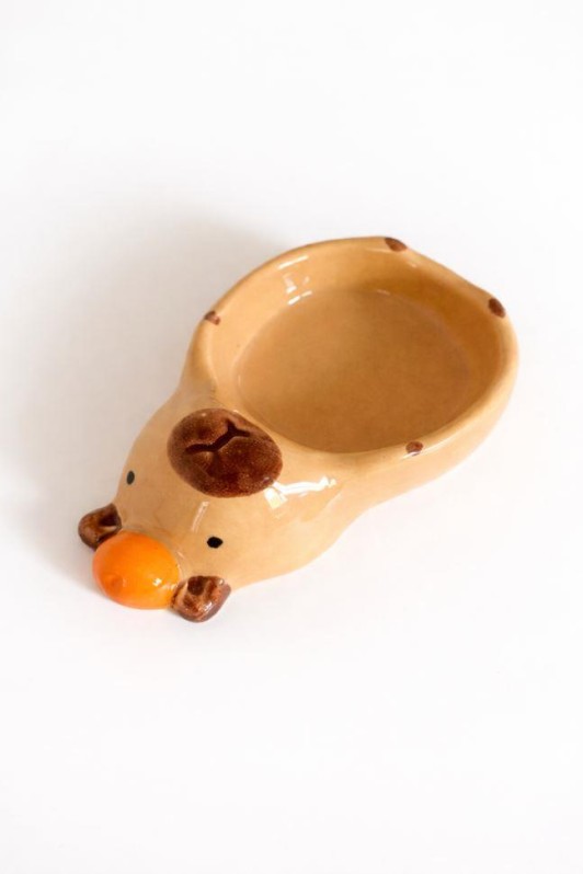 Набор керамических соусников 10шт. "Большая капибара", белый (12х7х2 см) 