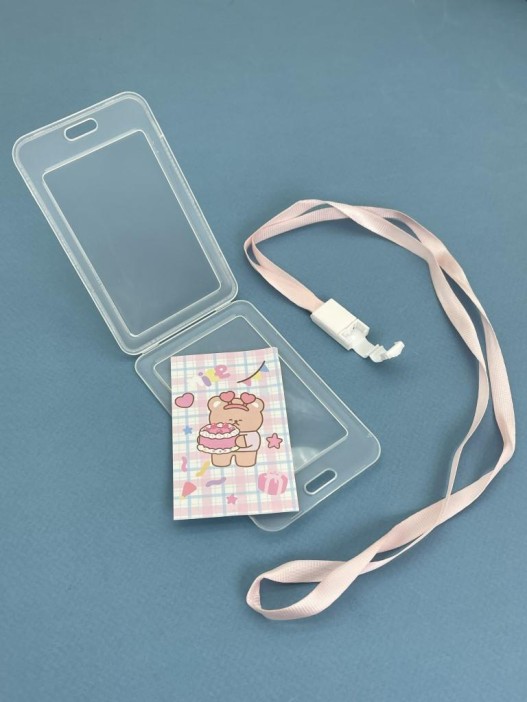 Держатель для карт с шнурком &quot;Bear cake&quot;, blue (11.5*7 см) 