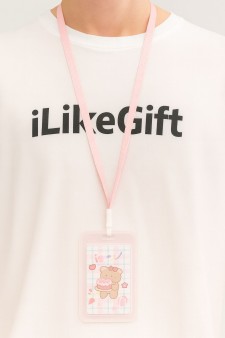 Держатель для карт с шнурком "Bear cake", blue (11.5*7 см)