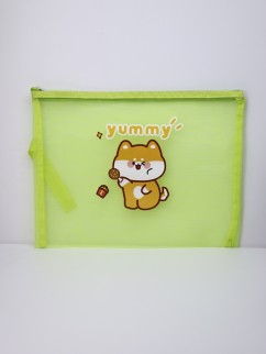 Папка пенал &quot;Shiba-inu yummy&quot;, green (23.5*31 см)