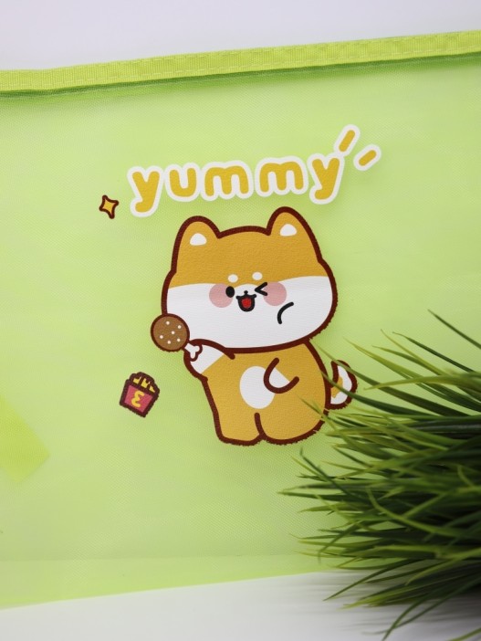 Папка пенал &quot;Shiba-inu yummy&quot;, green (23.5*31 см) 