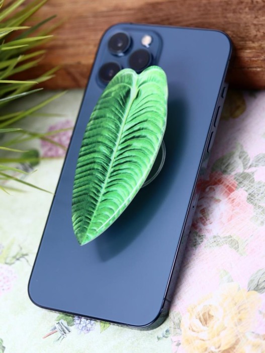 Попсокет "Elongated leaf", green 