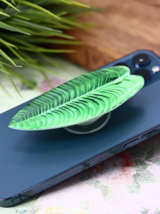 Попсокет "Elongated leaf", green 
