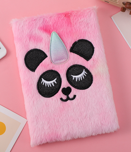 Блокнот плюшевый «Pandacorn», pink, 21,5х15 см, плотность 70 гр. 