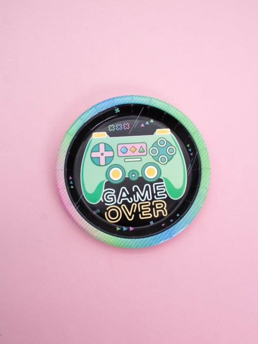 Набор бумажных тарелок 8 шт. &quot;Game over&quot; (180 мм) 