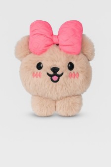 Плюшевый брелок "Doggie with a bow", brown