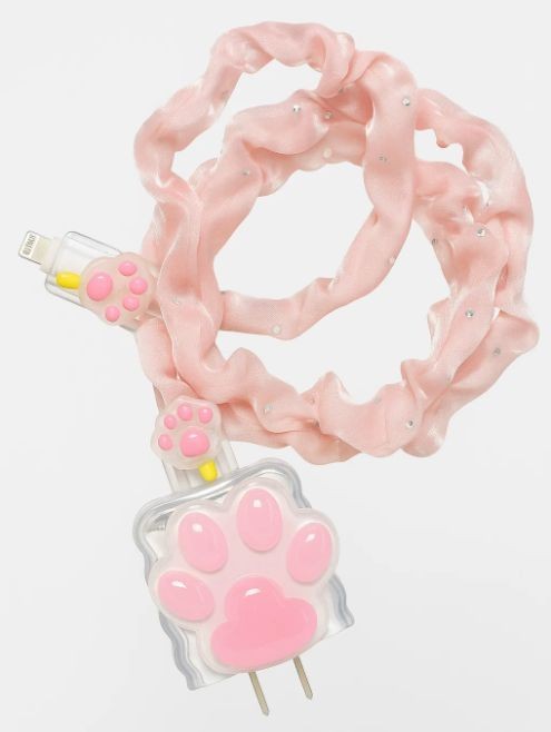 Защитный набор для зарядного устройства iLikeGift «Big paw», pink (5 предметов) 