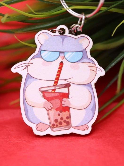 Брелок ECO из дерева "Хомячок и баблти" 