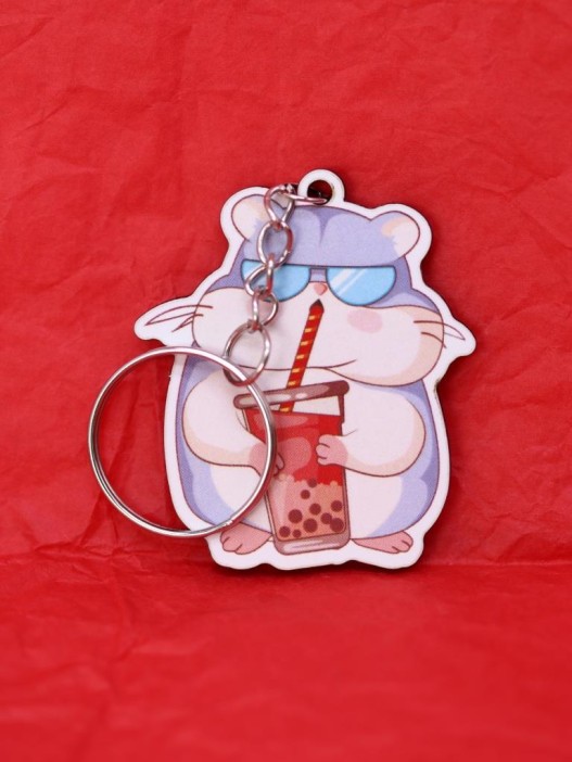 Брелок ECO из дерева "Хомячок и баблти" 