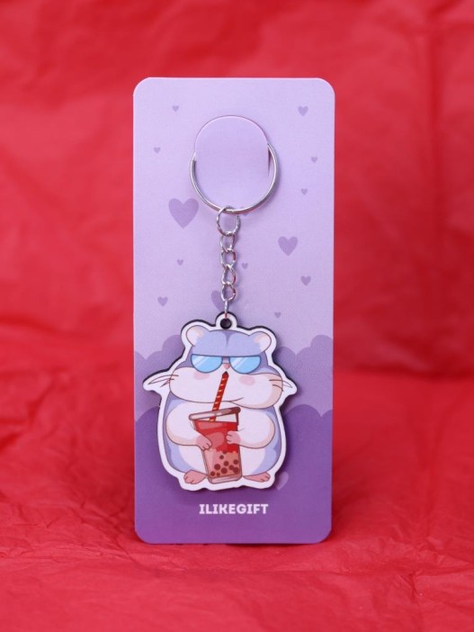 Брелок ECO из дерева "Хомячок и баблти" 