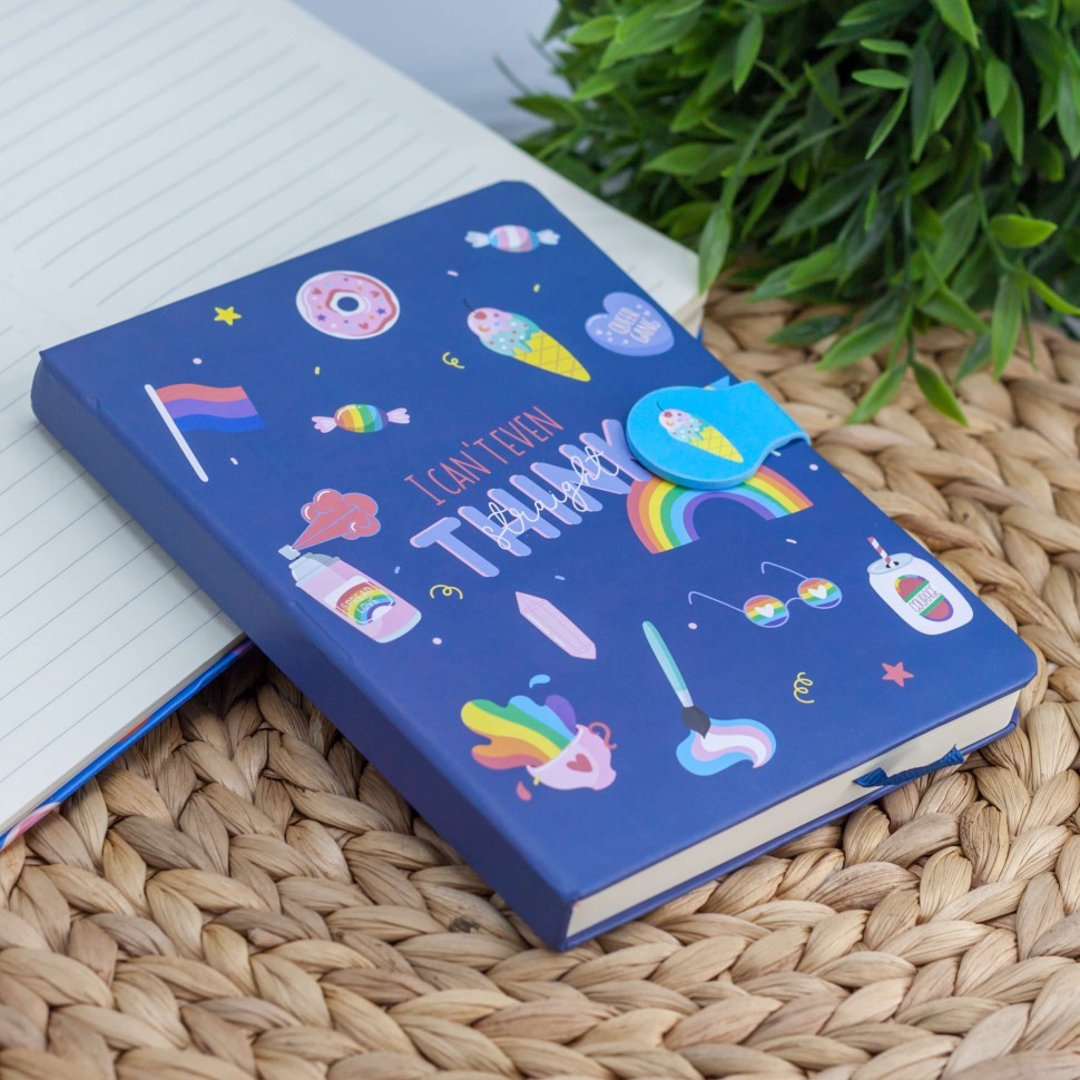 Блокнот (B6) "Rainbow assorted", black (13*18)