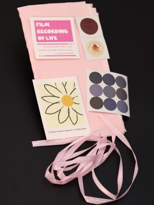 Упаковочный набор для подарков (2 листа+лента+открытка+5 наклеек) &quot;Rosy dreams&quot;, 40x50 см 