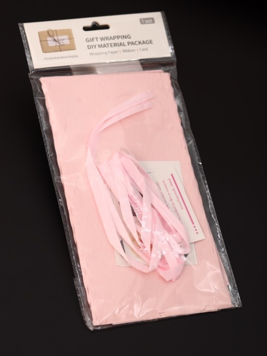 Упаковочный набор для подарков (2 листа+лента+открытка+5 наклеек) &quot;Rosy dreams&quot;, 40x50 см 