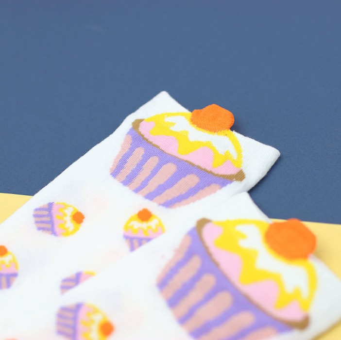 Носки "Пирожное", white 