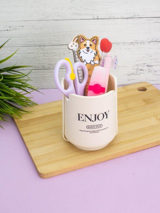 Стакан для канцелярских принадлежностей «Enjoy», white(10,5*8,5 см) 