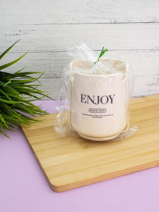 Стакан для канцелярских принадлежностей «Enjoy», white(10,5*8,5 см) 