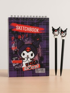Скетчбук &quot;Kuromi&quot; 60 л (201х147 мм)