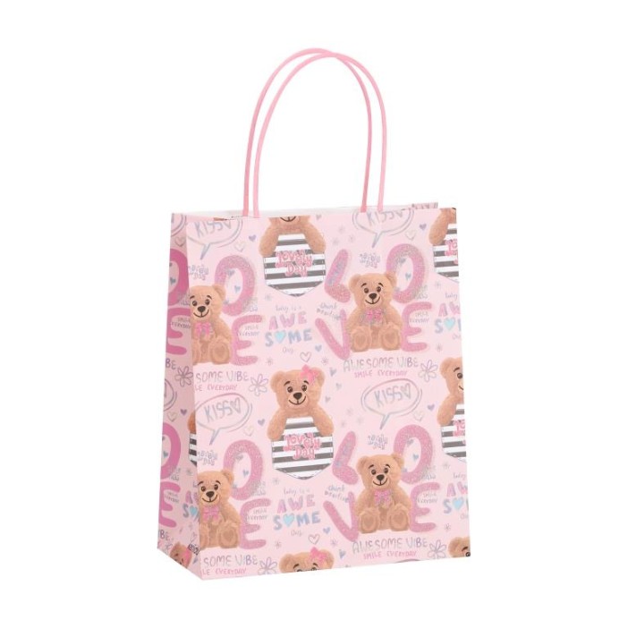 Пакет подарочный крафтовый «Cool gerl», bear (21*25,5*10) 