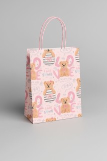 Пакет подарочный крафтовый «Cool gerl», bear (21*25,5*10)