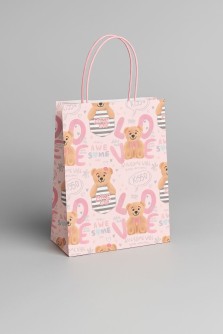 Пакет подарочный крафтовый «Cool gerl», bear (21*25,5*10)