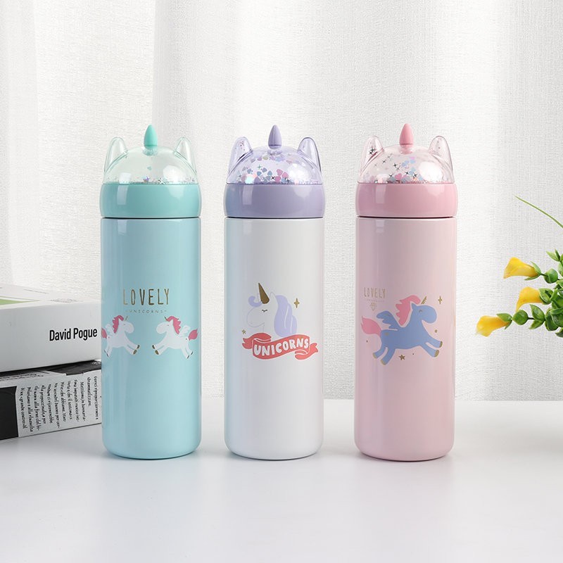 B-L-8014 Термос "Unicorn head", blue (330 мл)