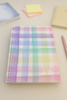 Блокнот на спирали (А5) "Rainbow plaid", rainbow (14.5*21)