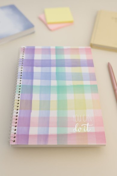 Блокнот на спирали (А5) "Rainbow plaid", rainbow (14.5*21)