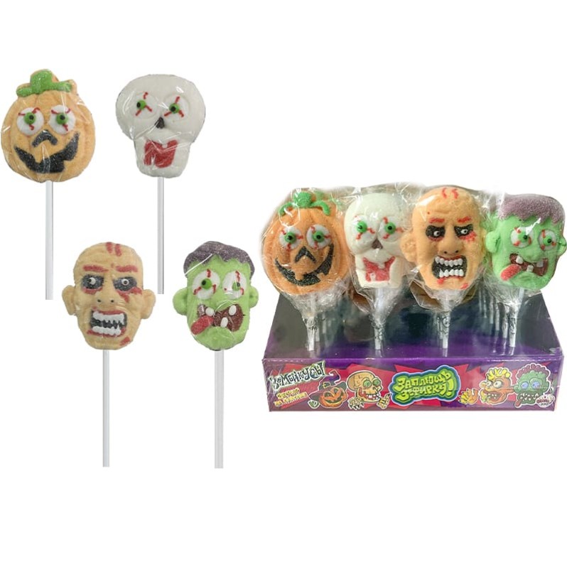Набор воздушный зефир на палочке «Заплющь зефирку! ЗОМБИКУСЫ», 24шт. 