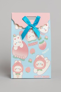 Пакет подарочный (XS) "Bunny peach", blue (16.5*12.5*6)