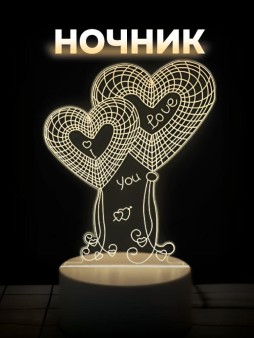 Ночник iLikeGift "Heart Balloons" LED, USB (9х19 см)