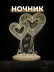 Ночник iLikeGift "Воздушные шары-сердечки" светодиодный, USB (9х19 см)