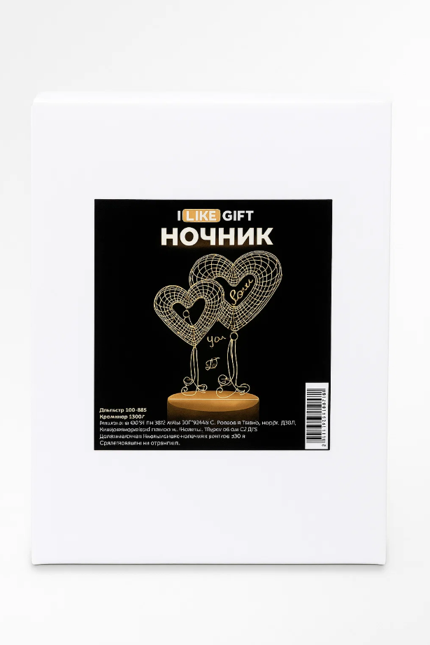 Ночник iLikeGift "Воздушные шары-сердечки" светодиодный, USB (9х19 см)