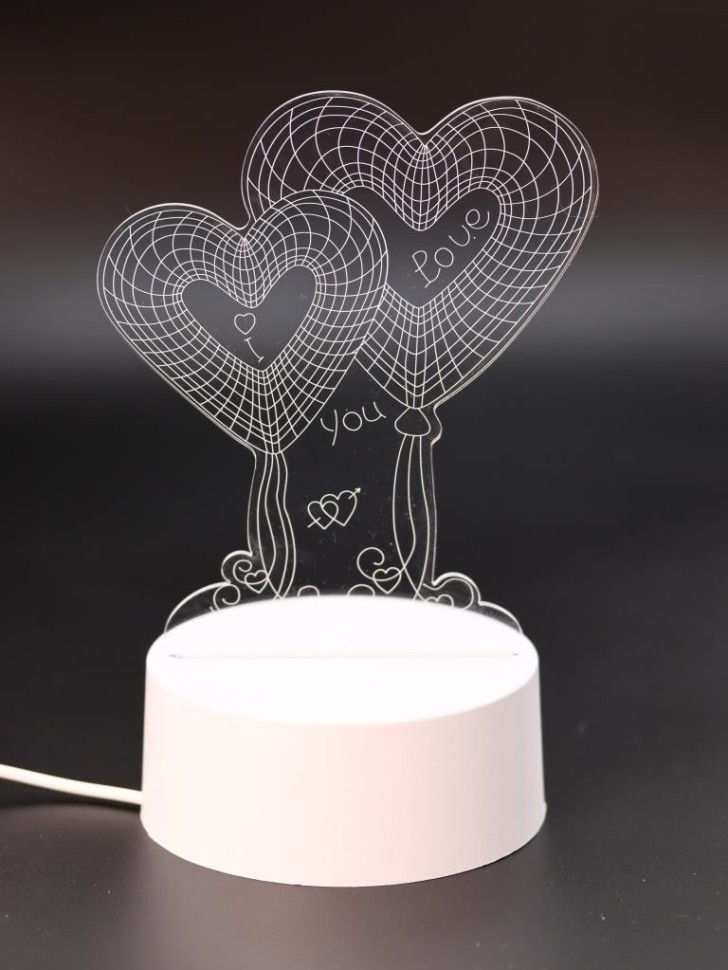 Ночник iLikeGift "Воздушные шары-сердечки" светодиодный, USB (9х19 см)