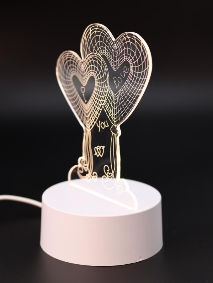 Ночник iLikeGift "Воздушные шары-сердечки" светодиодный, USB (9х19 см)