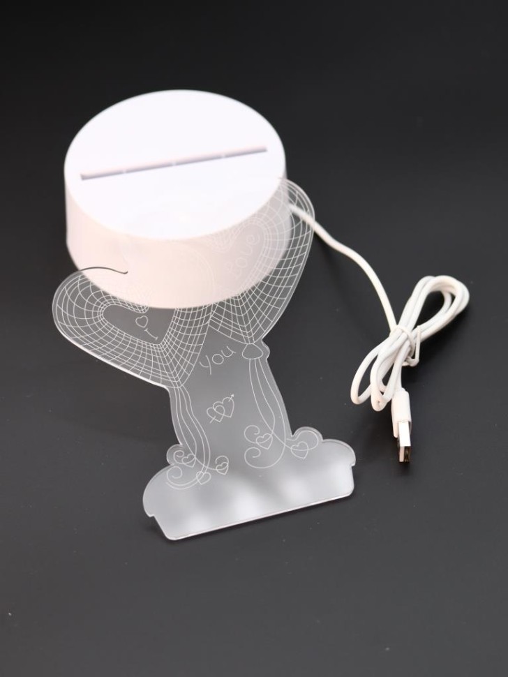 Ночник iLikeGift "Воздушные шары-сердечки" светодиодный, USB (9х19 см)