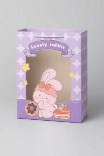 Пакет подарочный (XS) &quot;Lovely rabbit&quot;, purple (14.5*19.5*10)