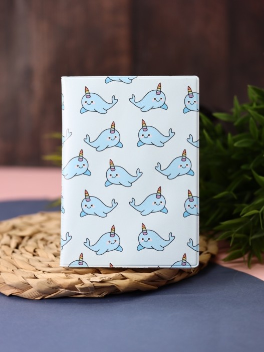 ОБЛОЖКА ДЛЯ ПАСПОРТА Cute Whale, плотность 600 мкм 