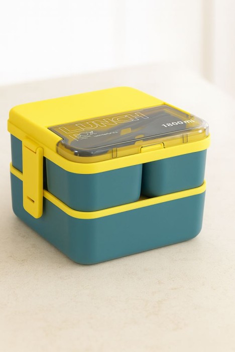 Ланчбокс &quot;Sistem lunch&quot;, жёлтый, 2 яруса, 3 отделения (1800 мл) 
