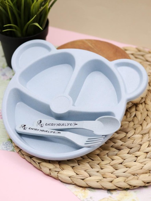 Тарелка &quot;Bear&quot;, blue (ложка+вилка) 