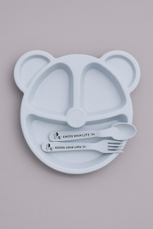 Тарелка "Bear", blue (ложка+вилка)