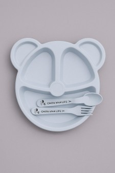 Тарелка "Bear", blue (ложка+вилка)