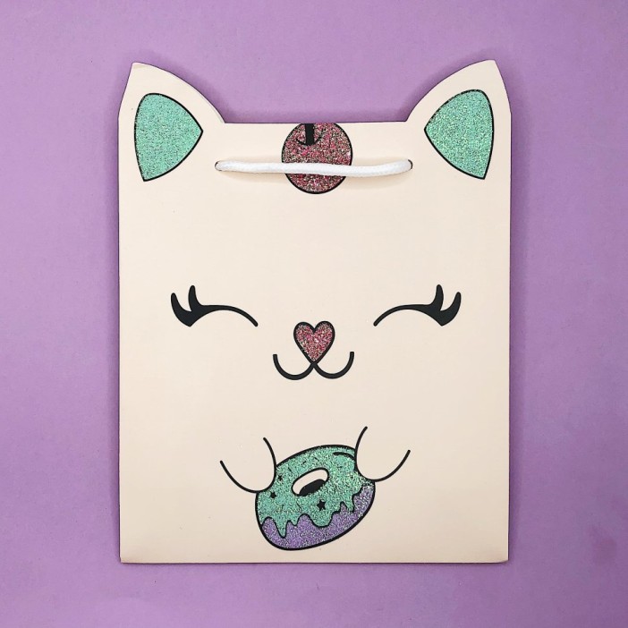 Подарочный пакет "Donut cat" (32*26*10) 